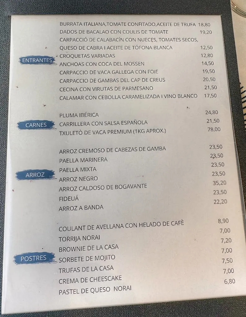 Menu_Restaurant Norai_Cadaqués_image_2