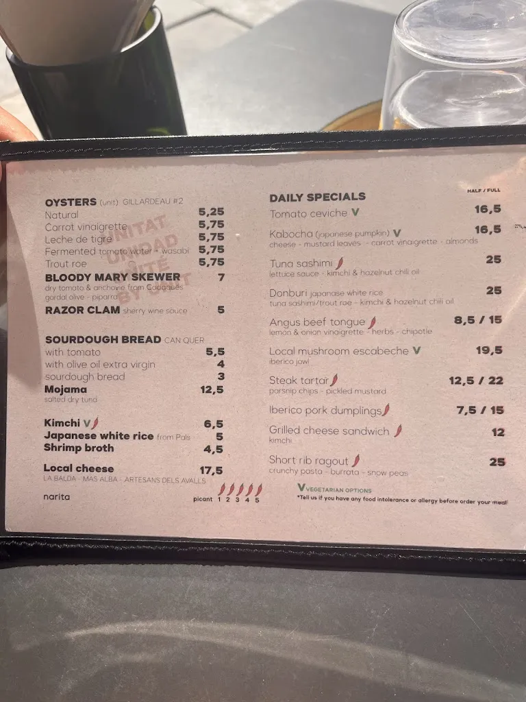 Menu_NARITA Cadaqués_Cadaqués_image_1