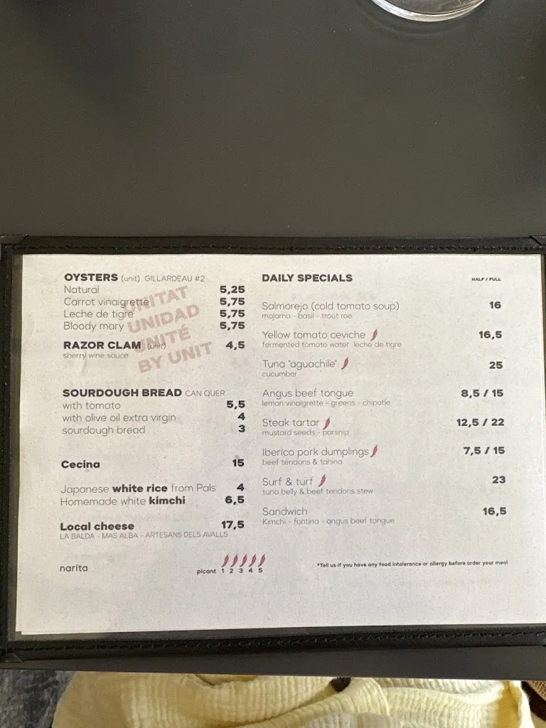 Menu_NARITA Cadaqués_Cadaqués_image_3