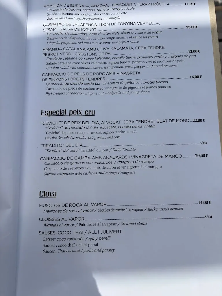 Menu_La Sal Es Xiringuito Ses Oliveres_Cadaqués_immagine_1