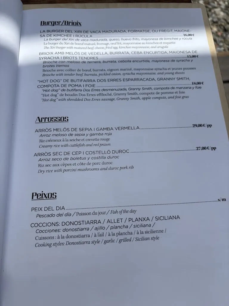 Menu_La Sal Es Xiringuito Ses Oliveres_Cadaqués_immagine_2