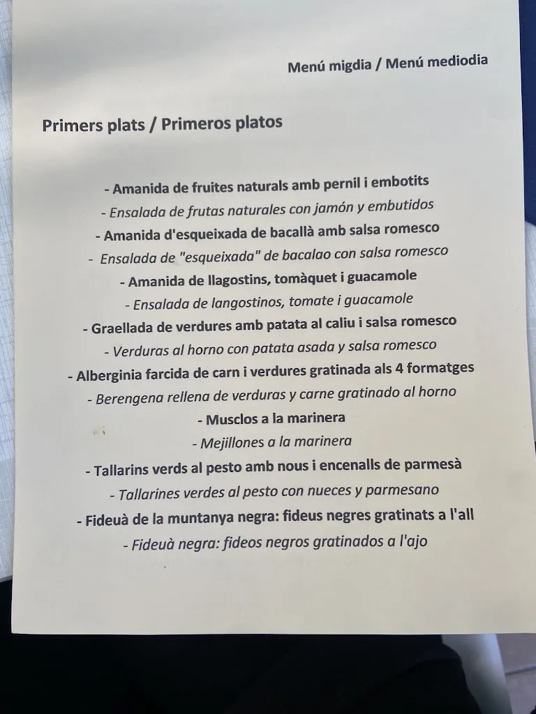 Menu_La NOTTA Restaurant cocina catalana_Cadaqués_immagine_2