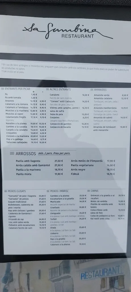 Menu_Restaurant Sa Gambina_Cadaqués_image_4
