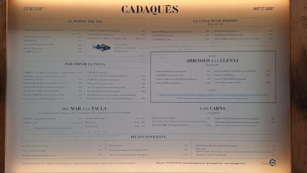 Menü_Restaurant Cadaqués | Barcelona_Cadaqués_Bild_2