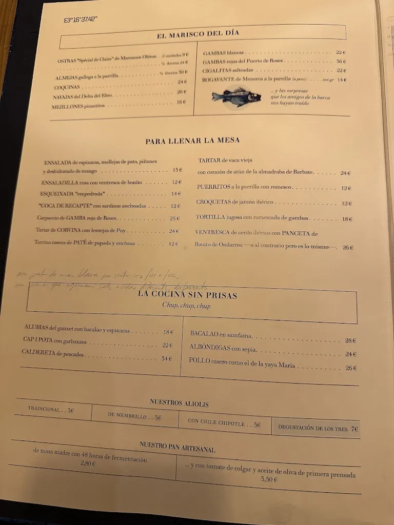 Menü_Restaurant Cadaqués | Barcelona_Cadaqués_Bild_3