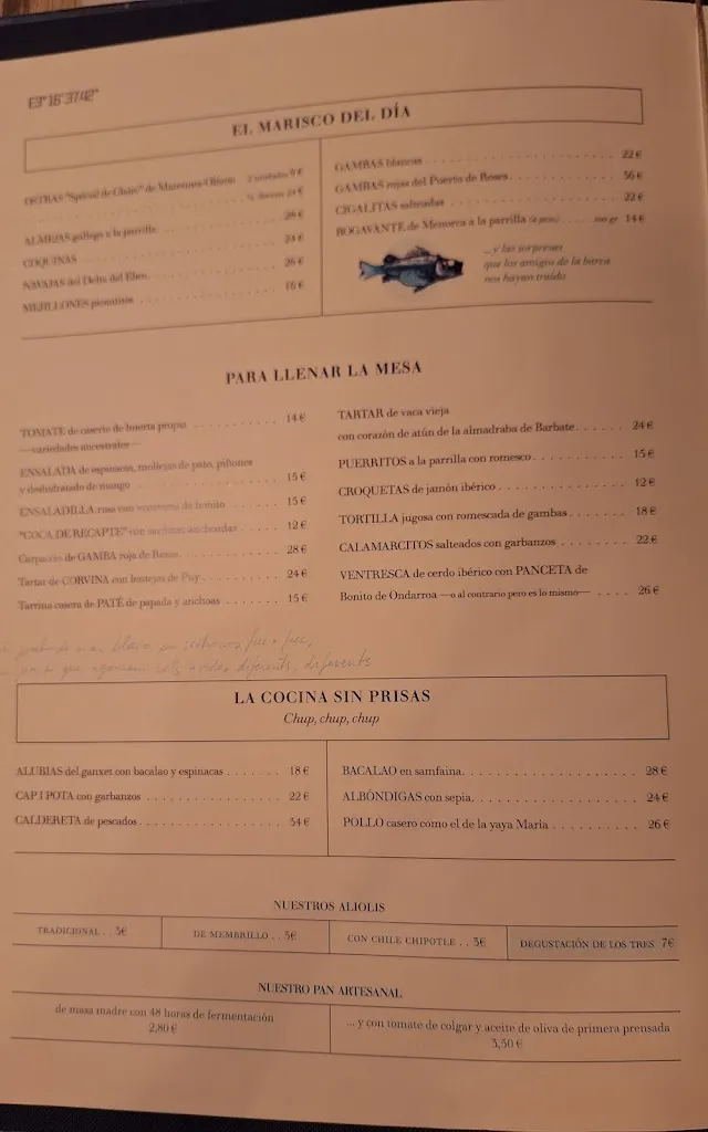 Menü_Restaurant Cadaqués | Barcelona_Cadaqués_Bild_4