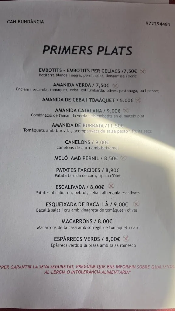 Menu_Can Bundància_Castellfollit de la Roca_immagine_2