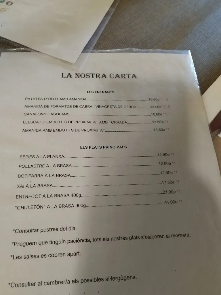 Menu_Cal Sordet Restaurant-Masia_Castellfollit de la Roca_immagine_4