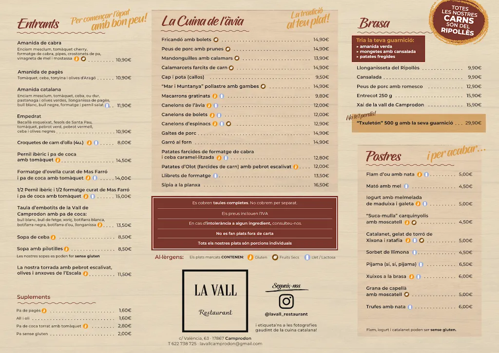 Menü_LA VALL Restaurant_Camprodon_Bild_1