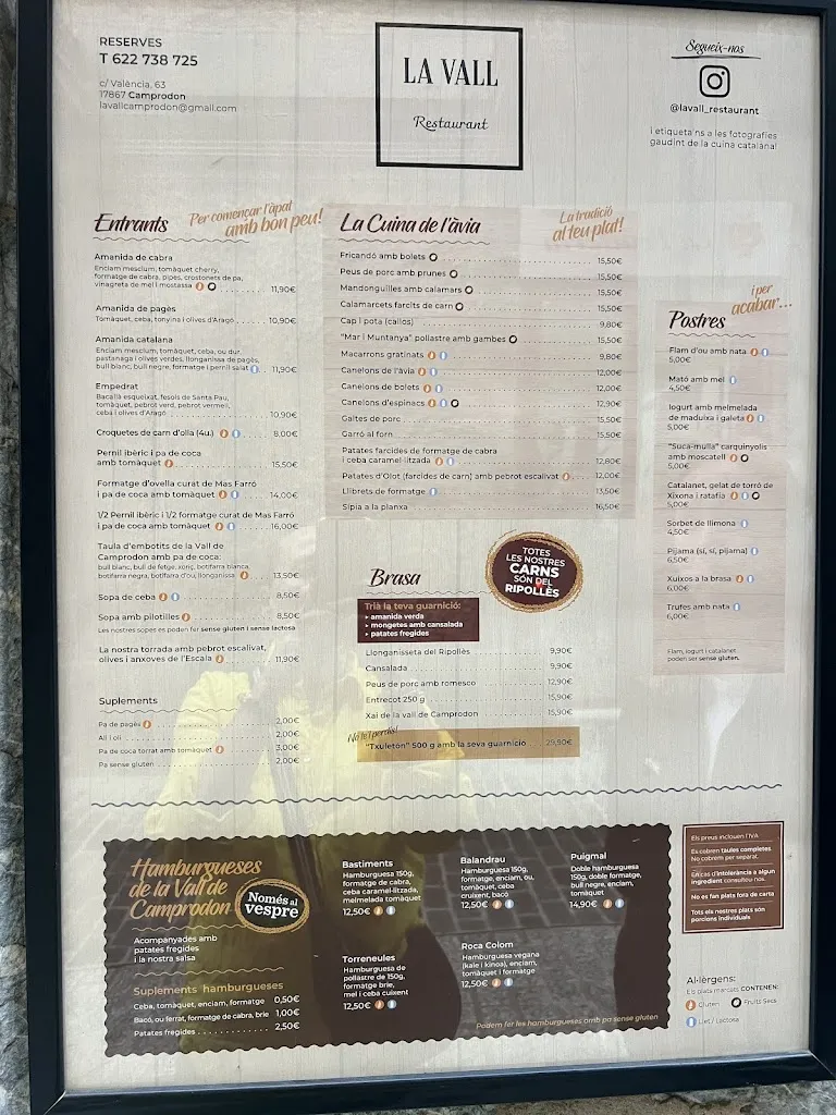 Menü_LA VALL Restaurant_Camprodon_Bild_2