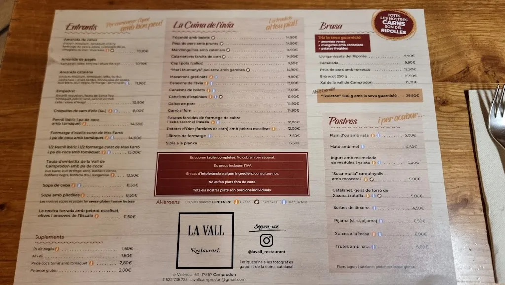 Menü_LA VALL Restaurant_Camprodon_Bild_4