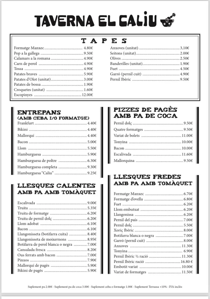 Menu_Restaurant Taverna Caliu.AUTOSERVEI exepte dinars i sopars.NO RESERVEM._Camprodon_image_1