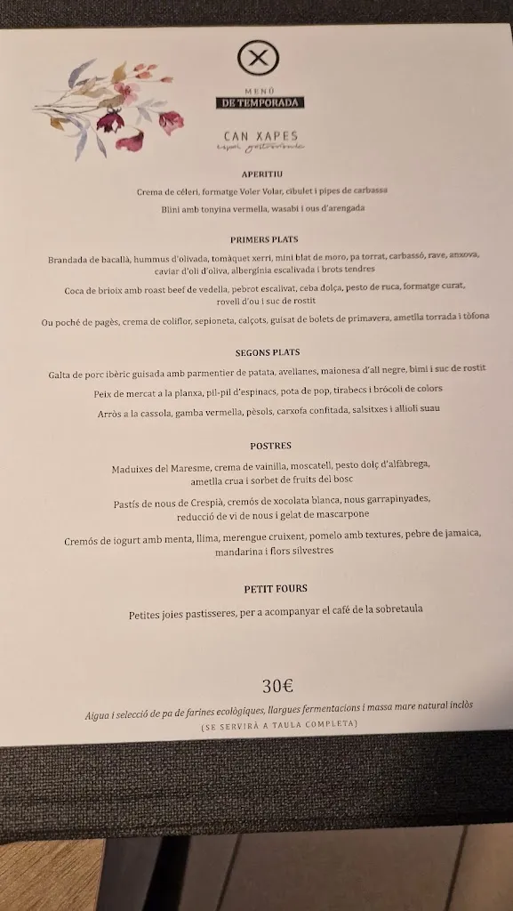 Menu_Can Xapes_Cornellà del Terri_image_2