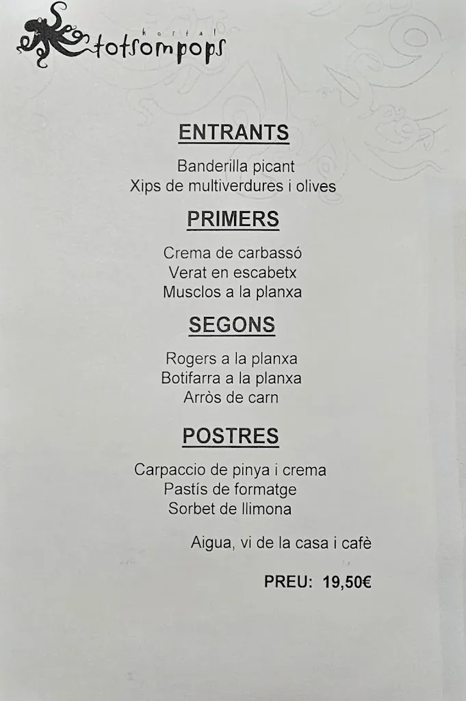 Menu_Hostal Totsompops_Colera_image_1