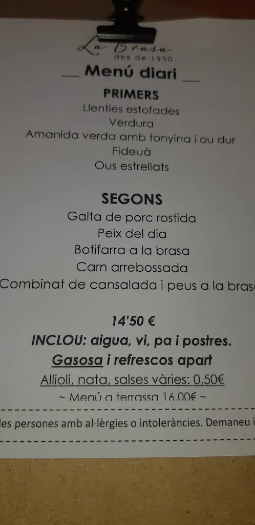 Menu_Bar Restaurant La Brasa_Fontcoberta_image_1