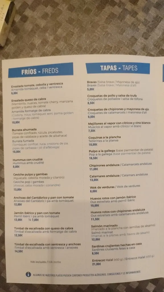 Menu_Banana blava_Castell-Platja dAro_image_2