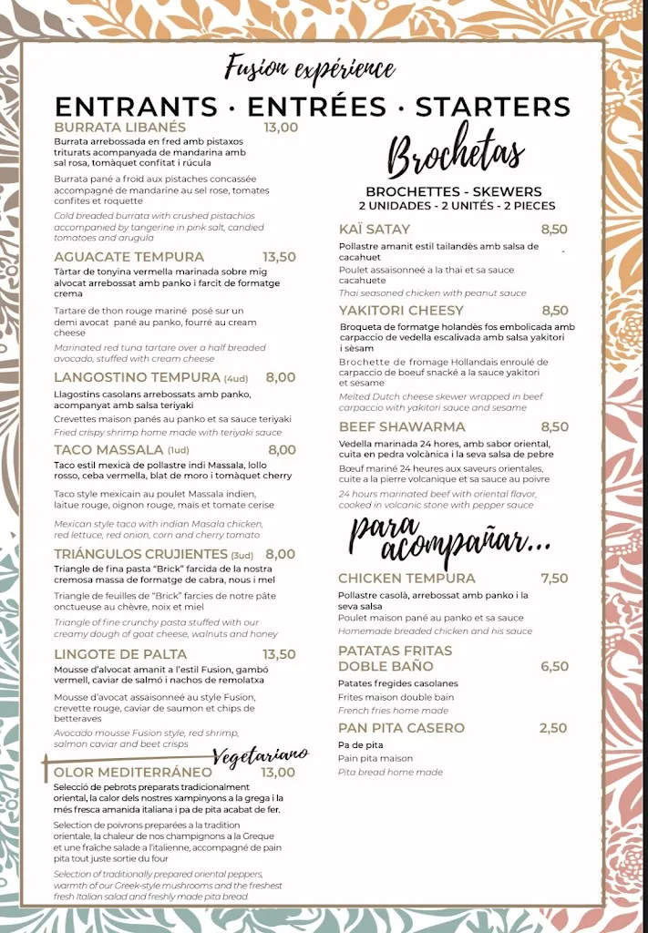 Menu_Fusion World Kitchen_Castell-Platja dAro_immagine_1