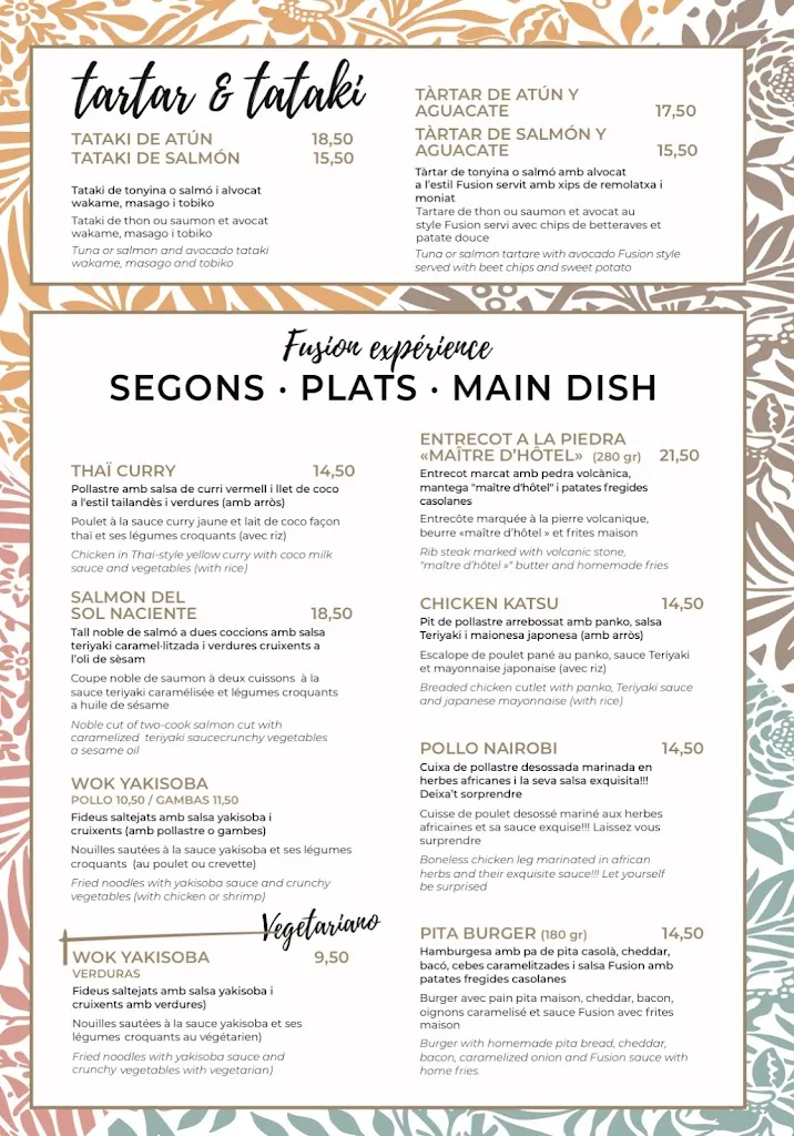 Menu_Fusion World Kitchen_Castell-Platja dAro_immagine_3