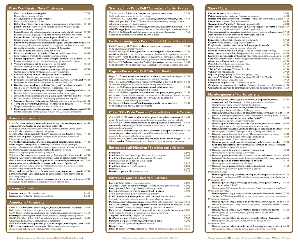 Menu_König Platja d'Aro_Castell-Platja dAro_immagine_1