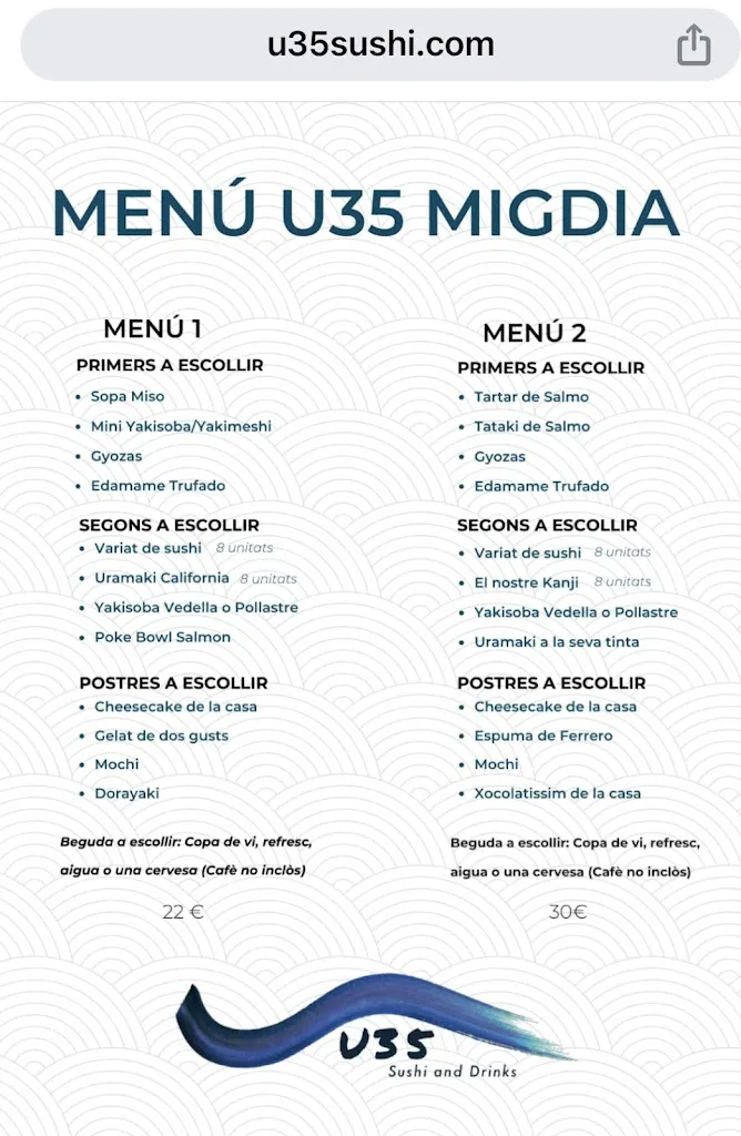 Menu_U35 Sushi_Castell-Platja dAro_image_1