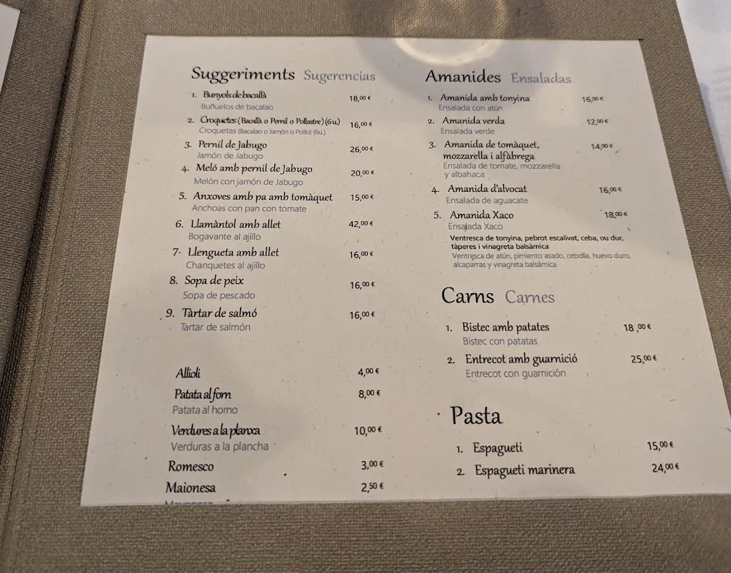 Menu_Restaurant Marisqueria Xaco_Castell-Platja dAro_image_2