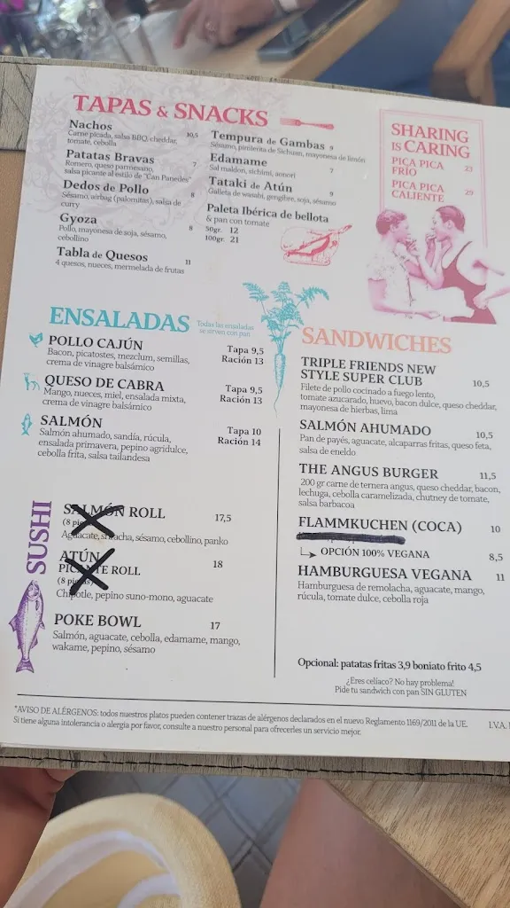 Menu_Friends Bar Restaurant_Castell-Platja dAro_image_3