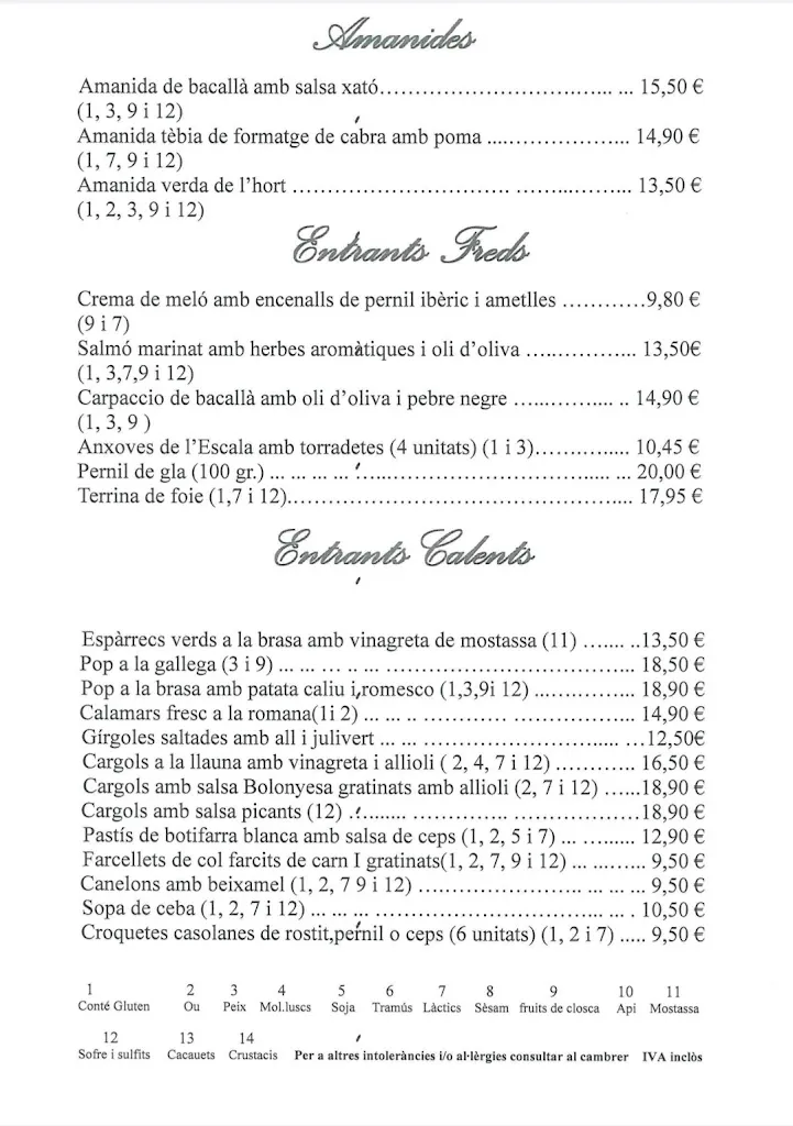 Menu_Restaurant Mas Les Goges_Garrigoles_image_2