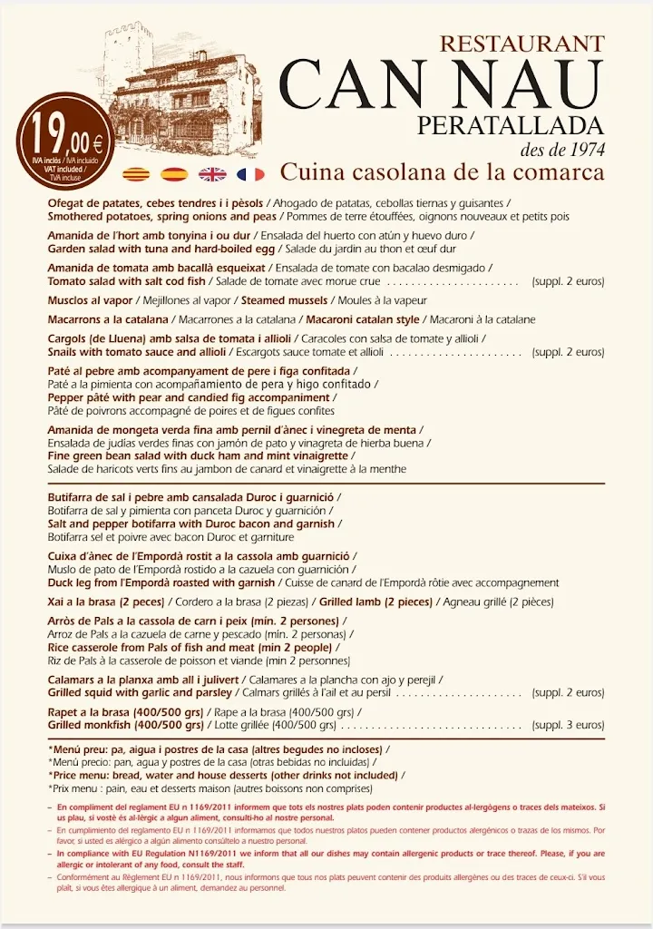 Menü_Restaurant Can Nau_Forallac_Bild_1