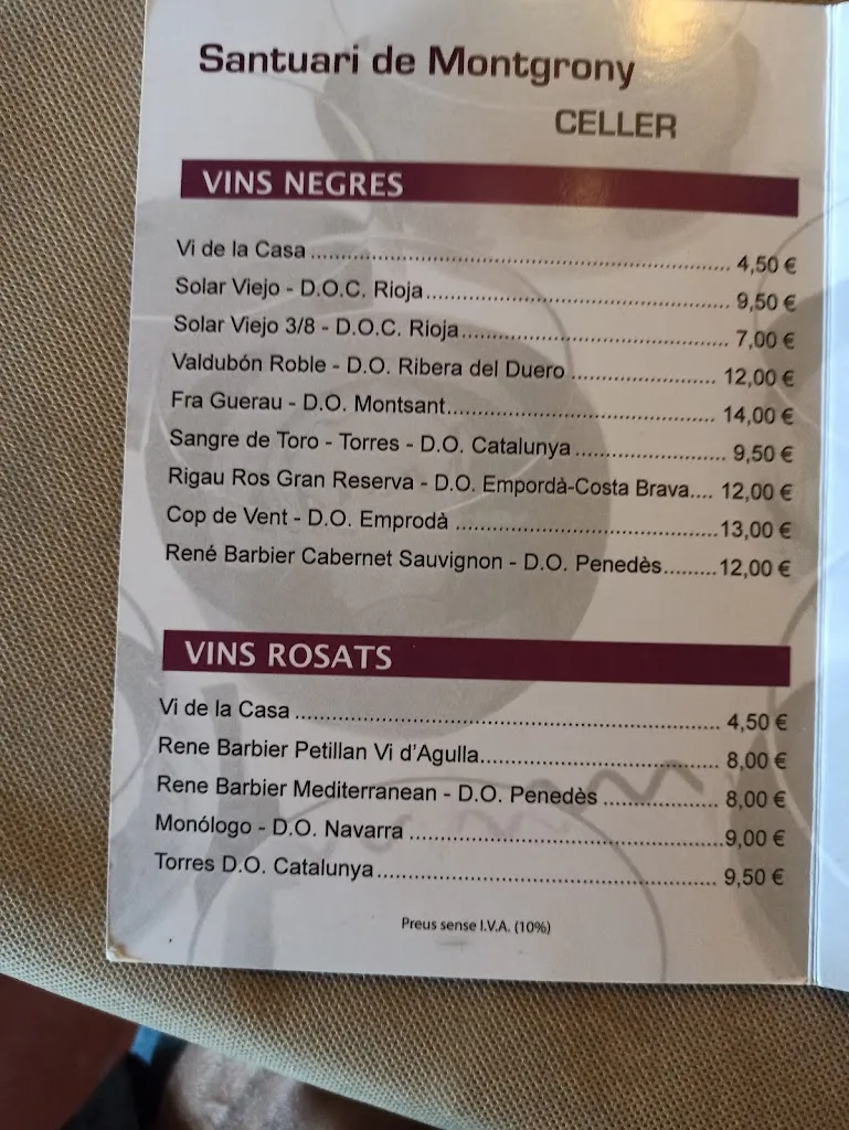 Menu_Hostatgeria Restaurant Santuari de Montgrony_Gombrèn_image_4