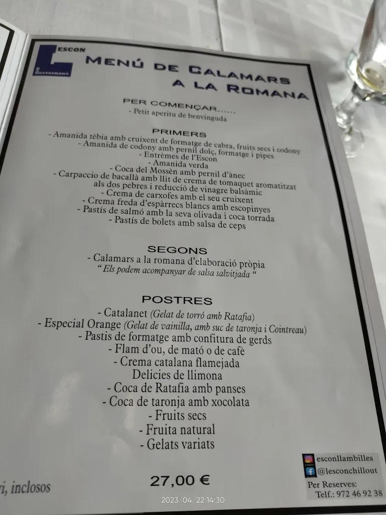 Menu_Restaurant L'escon_Llambilles_image_3