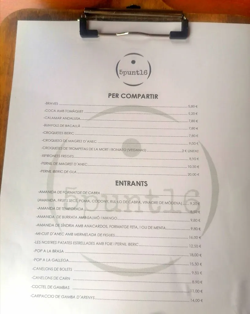 Menu_5punt16 Bar - Restaurant_Hostalric_image_3