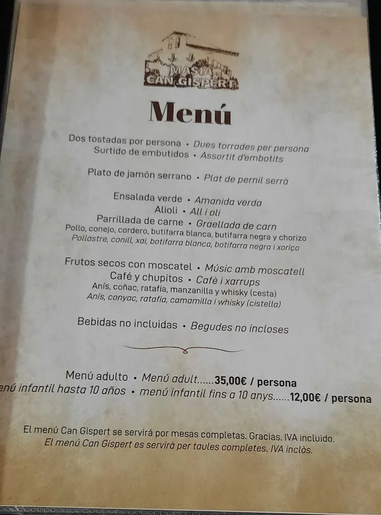 Menu_Restaurant Can Gispert_Hostalric_immagine_1