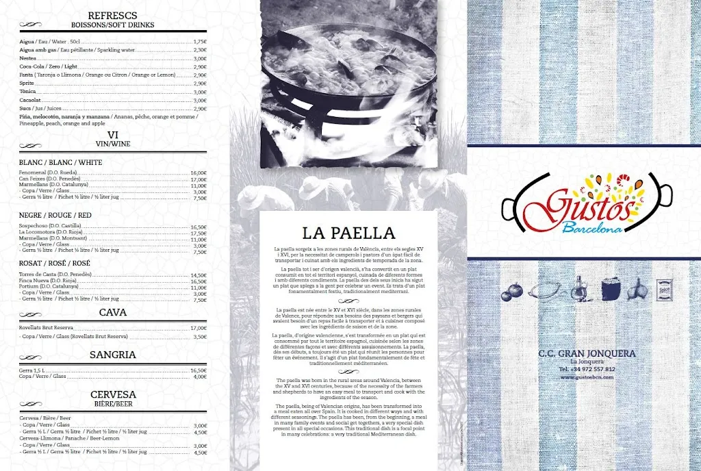 Menu_Gustos Bcn La Jonquera - Paellas y tapas - Gustos Barcelona_Jonquera La_image_2