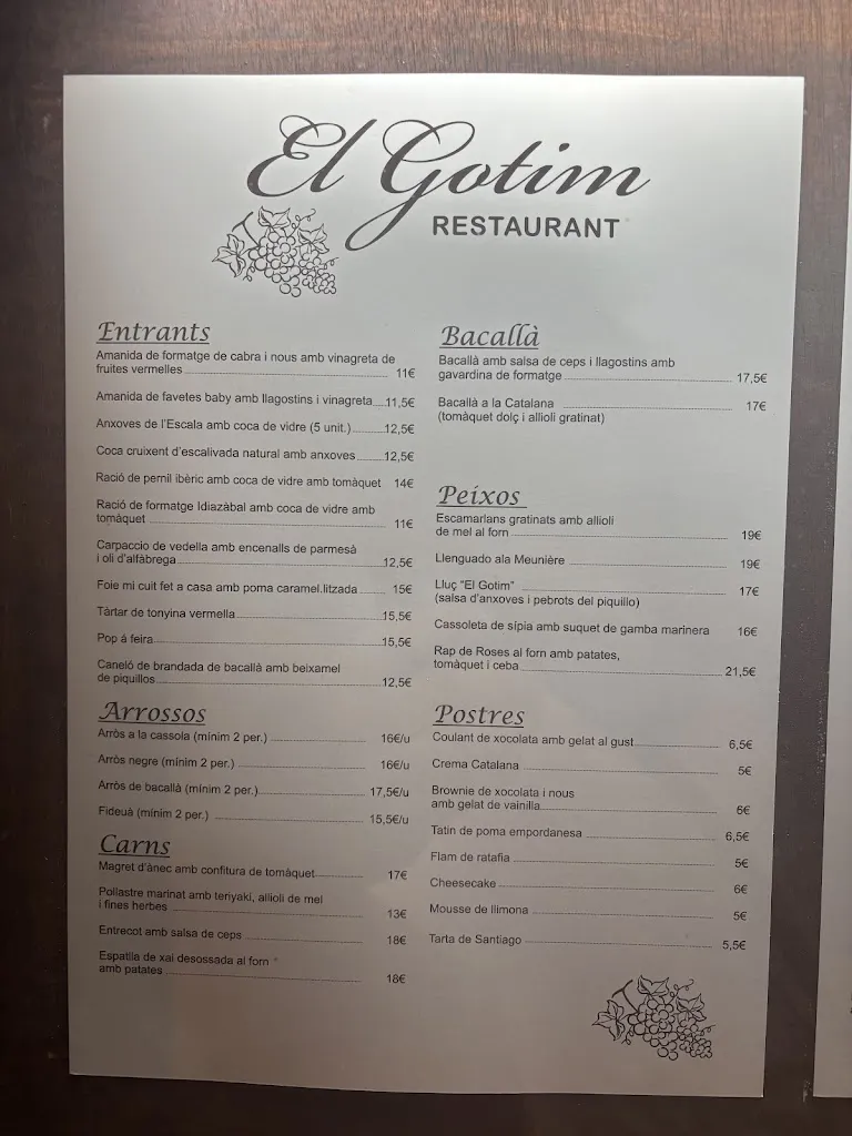 Menu_Restaurant el Gotim_Escala L_image_1