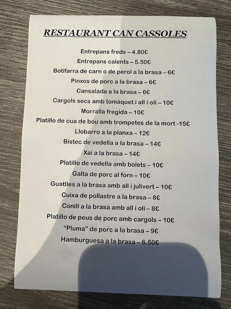 Menu_Can Cassoles_Llagostera_image_1