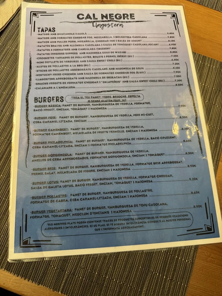 Menu_Cal Negre Llagostera_Llagostera_immagine_1