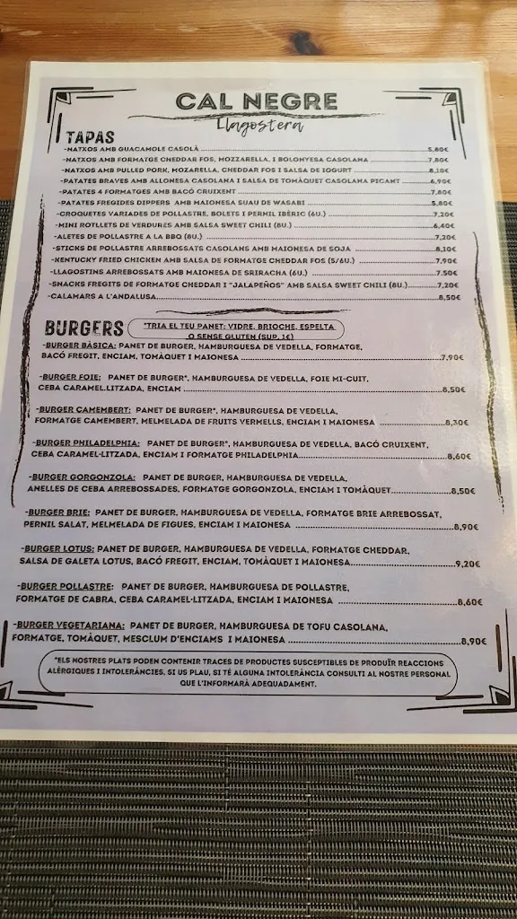 Menu_Cal Negre Llagostera_Llagostera_immagine_2