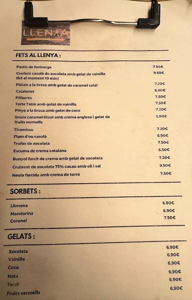Menu_Llenya Restaurant_Llagostera_image_2