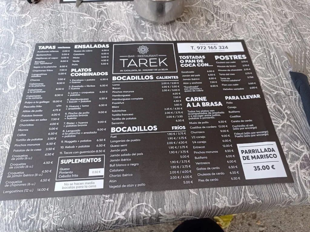 Menu_Tarek Bar Restaurant_Maçanet de la Selva_image_1