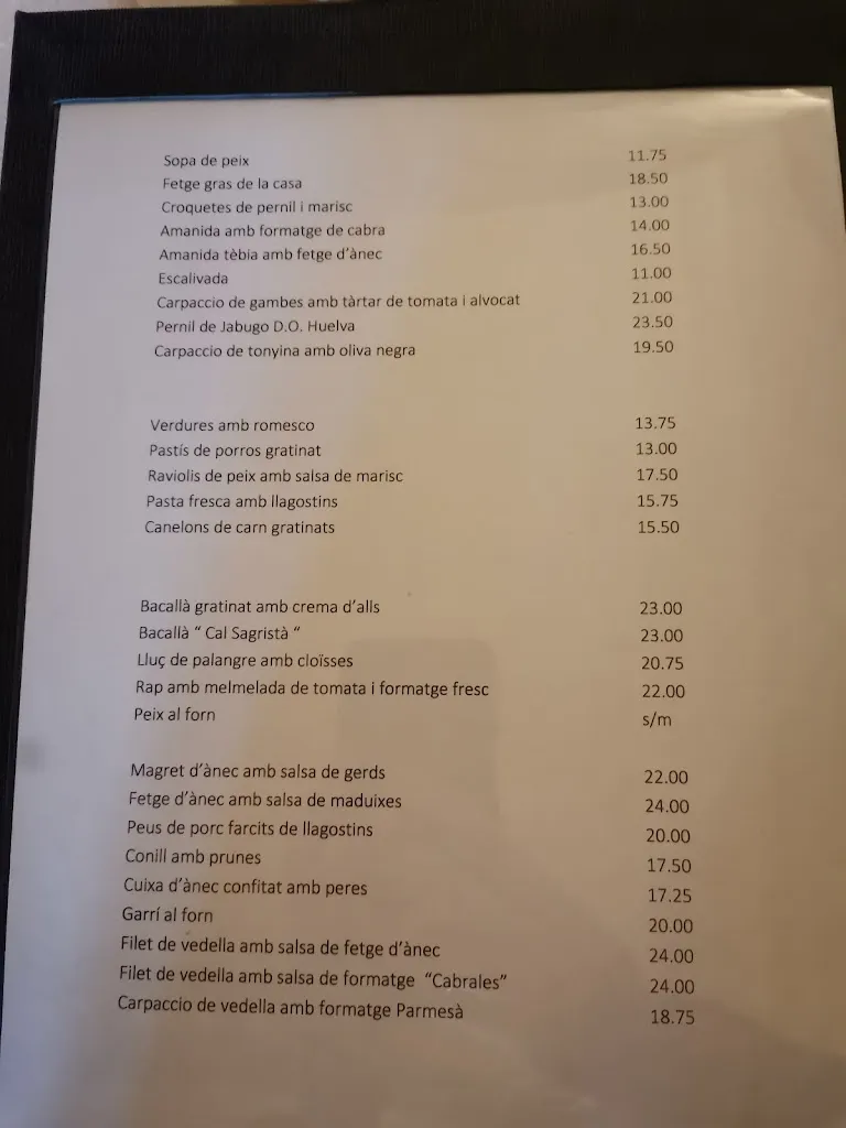Menu_Restaurant Cal Sagristà_Masarac_image_2