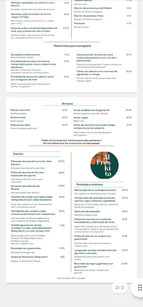 Menu_Restaurant Al Freskito_Lloret de Mar_image_1