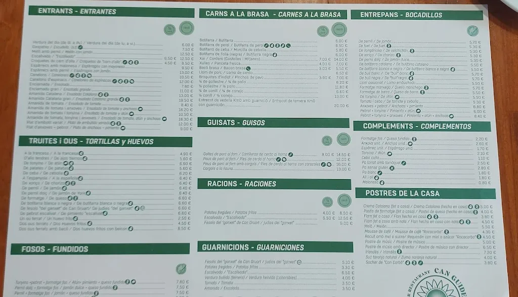 Menu_Restaurant Can Guidet_Lloret de Mar_image_1
