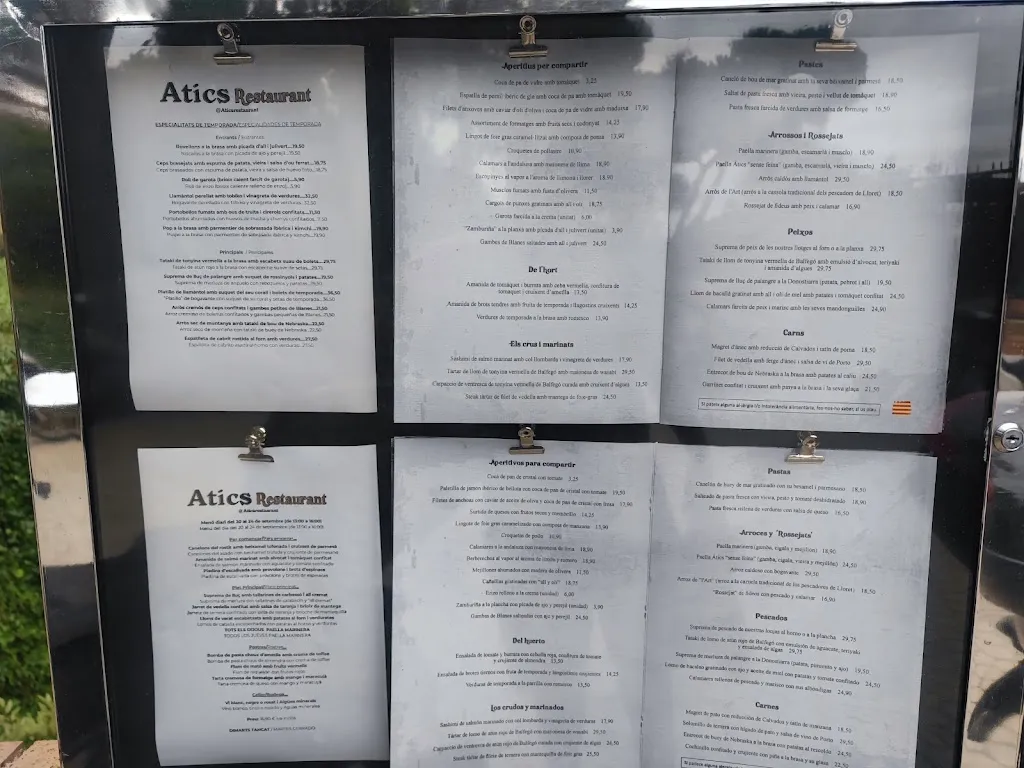Menu_Restaurant Atics_Lloret de Mar_immagine_2