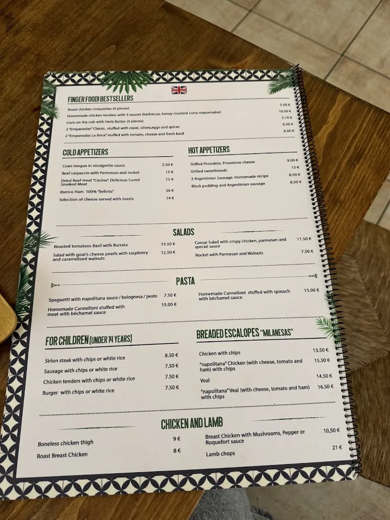 Menü_Restaurant El Gaucho_Lloret de Mar_Bild_3