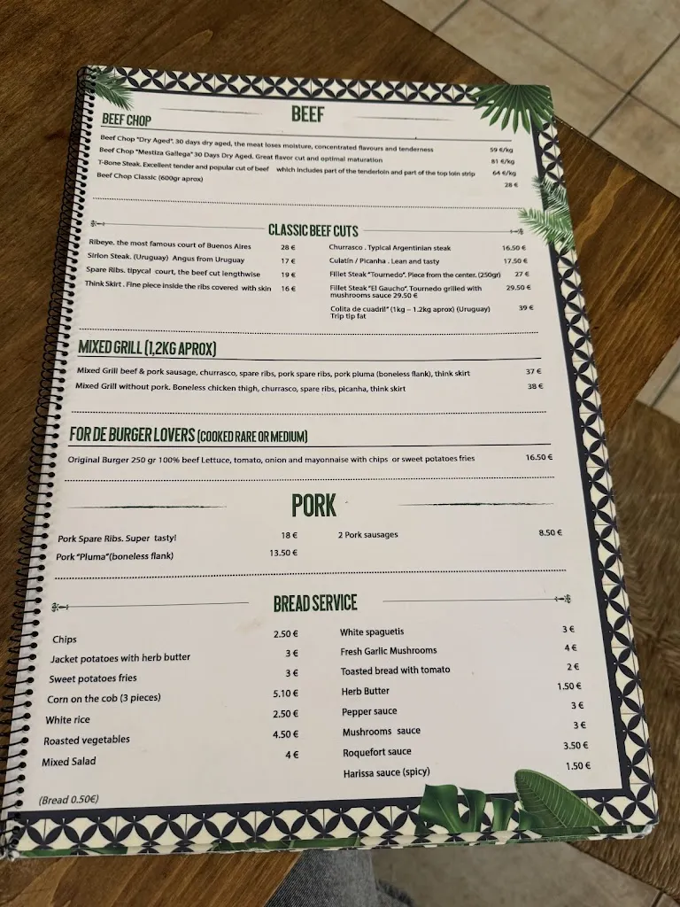 Menü_Restaurant El Gaucho_Lloret de Mar_Bild_4