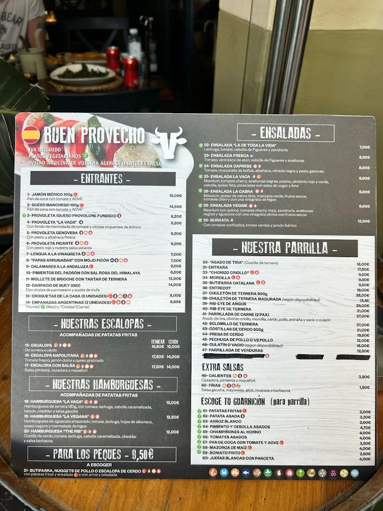 Menu_La Vaca Echada_Lloret de Mar_image_1