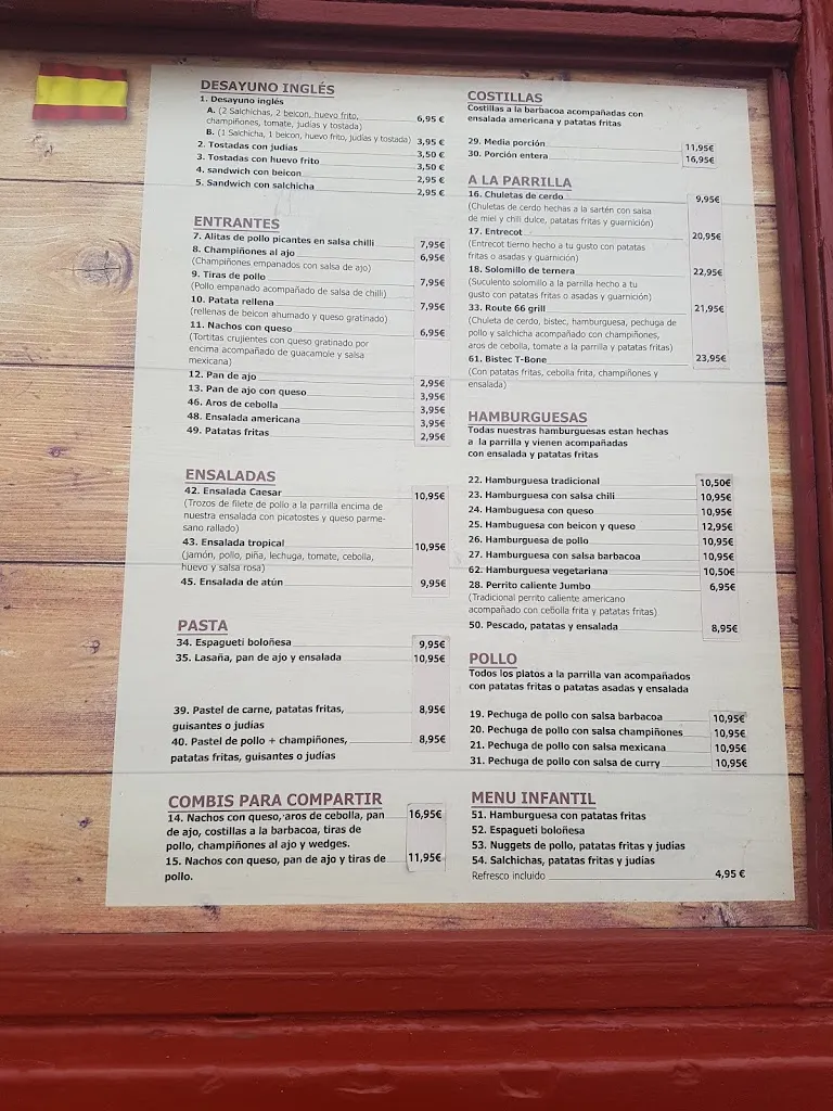 Menu_Route 66_Lloret de Mar_image_1