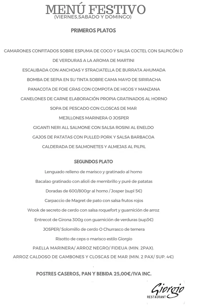Menu_Giorgio Restaurant_Lloret de Mar_image_2