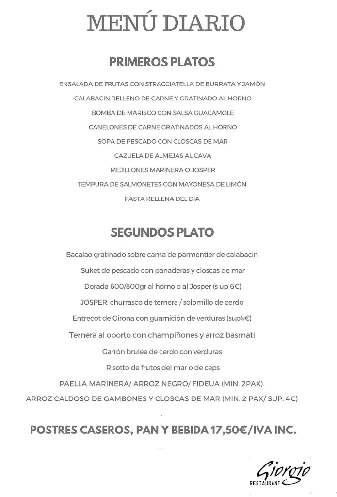 Menu_Giorgio Restaurant_Lloret de Mar_image_4