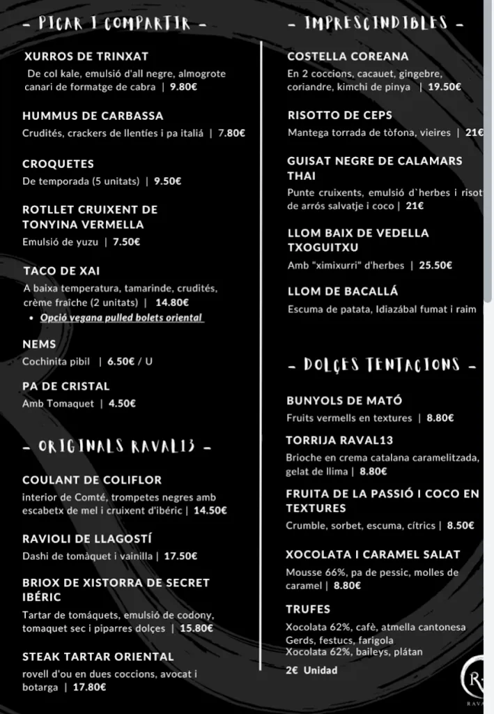 Menu_Restaurant Raval 13_Llívia_immagine_1